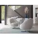 Lucille Beige Upholstered Swivel Chair