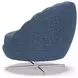 Lucille Blue Upholstered Swivel Chair