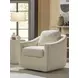Liz Ivory Upholstered Swivel Chair