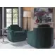 Liz Aqua Upholstered Swivel Chair