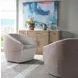 Natalie Ivory Upholstered Woven Swivel Chair