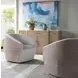 Natalie Ivory Upholstered Woven Swivel Chair