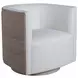 Ingrid White Upholstered Woven Swivel Chair