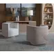 Ingrid White Upholstered Woven Swivel Chair