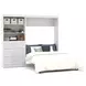 Pur White 95" Full Murphy Bed and Shelving Unit with Drawers