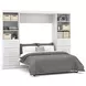 Pur White 109" Full Murphy Bed and 2 Shelving Units with Drawers