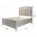 Kaitlyn Gray and Champagne King Upholstered Storage Panel Bed with LED