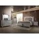 Kaitlyn Gray and Champagne Queen Upholstered Storage Panel Bed with LED