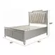 Kaitlyn Gray and Champagne Queen Upholstered Storage Panel Bed with LED