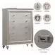 Kaitlyn Champagne 5 Drawer Chest