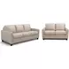 Verona Taupe Plain Leather Living Room Set