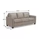 Millbrook Taupe Plain Leather 85" Queen Sleeper Sofa