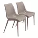 Magnus Gray Dining Chair with Matte Brown Legs Set Of 2