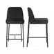 Sydney Black Performance Fabric Upholstered Counter Height Stool Set of 2