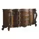 Picardy Dark Brown and Honey Oak Upholstered Panel Bedroom Set with Nailhead Trim