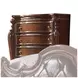 Picardy Dark Brown and Honey Oak Upholstered Panel Bedroom Set with Nailhead Trim