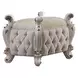 Picardy Antique Pearl Upholstered Vanity Stool