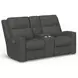 Score Midnight 74" Zero Gravity Power Reclining Loveseat with Console and USB Charging