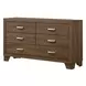 Miquell Oak 6 Drawer Dresser