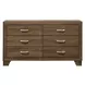 Miquell Oak 6 Drawer Dresser