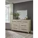 Aurora Whitewash 7 Drawer Dresser and Rectangular Mirror