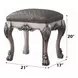 Dresden Gray Upholstered Vanity Stool with Nailhead Trim