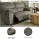 Alphons Putty 70" Reclining Loveseat
