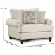 Carys Doe Beige Upholstered Chair and A Half with Pillows and Nailhead Trim