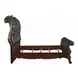 Dresden Black and Cherry Oak Queen Upholstered Sleigh Bed with Nailhead Trim
