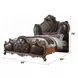Picardy Dark Brown and Honey Oak King Upholstered Panel Bed with Nailhead Trim