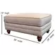 Carys Doe Beige Upholstered Rectangular Ottoman with Nailhead Trim
