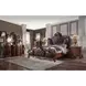 Picardy Dark Brown and Honey Oak Upholstered Panel Bedroom Set with Nailhead Trim