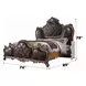 Picardy Dark Brown and Honey Oak Queen Upholstered Panel Bed with Nailhead Trim