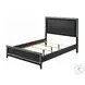 Haiden Weathered Black Eastern King Panel Bed with LED