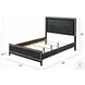 Haiden Weathered Black Eastern King Panel Bed with LED