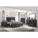 Haiden Weathered Black Queen Panel Bed with LED