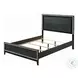Haiden Weathered Black Queen Panel Bed with LED