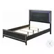 Haiden Weathered Black Queen Panel Bed with LED