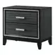Haiden Weathered Black 2 Drawer Nightstand