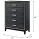 Haiden Weathered Black 5 Drawer Chest