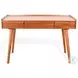 Maple Haze Medium Brown 48" Mid Century 3 Drawer Desk