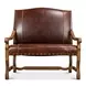 Italian Brown 45" Leather Settee