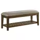 Andover Walnut and Gray Upholstered Bed Bench with Storage