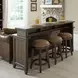 Eden Ridge Saddle Brown Console Bar Table Set
