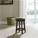 Eden Ridge Saddle Brown Upholstered Console Stool