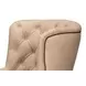 Welsh Cappuccino Leather Upholstered Accent Chair with Nailhead Trim