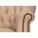 Welsh Cappuccino Leather Upholstered Accent Chair with Nailhead Trim