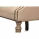 Welsh Cappuccino Leather Upholstered Accent Chair with Nailhead Trim