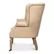 Welsh Cappuccino Leather Upholstered Accent Chair with Nailhead Trim