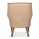 Welsh Cappuccino Leather Upholstered Accent Chair with Nailhead Trim
